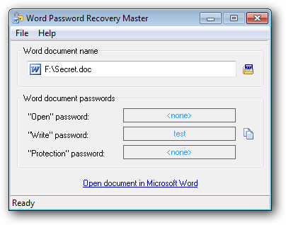 ms word 2007 password cracker